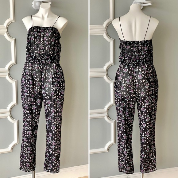 Etoile Isabel Marant Timea Floral-Print Strapless Jumpsuit Size 10 - Picture 3 of 12